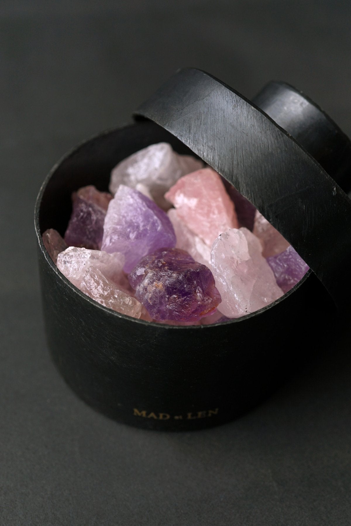 Flat Pot Pourri TOTEM ROSE mini - amethyst , rose quartz
