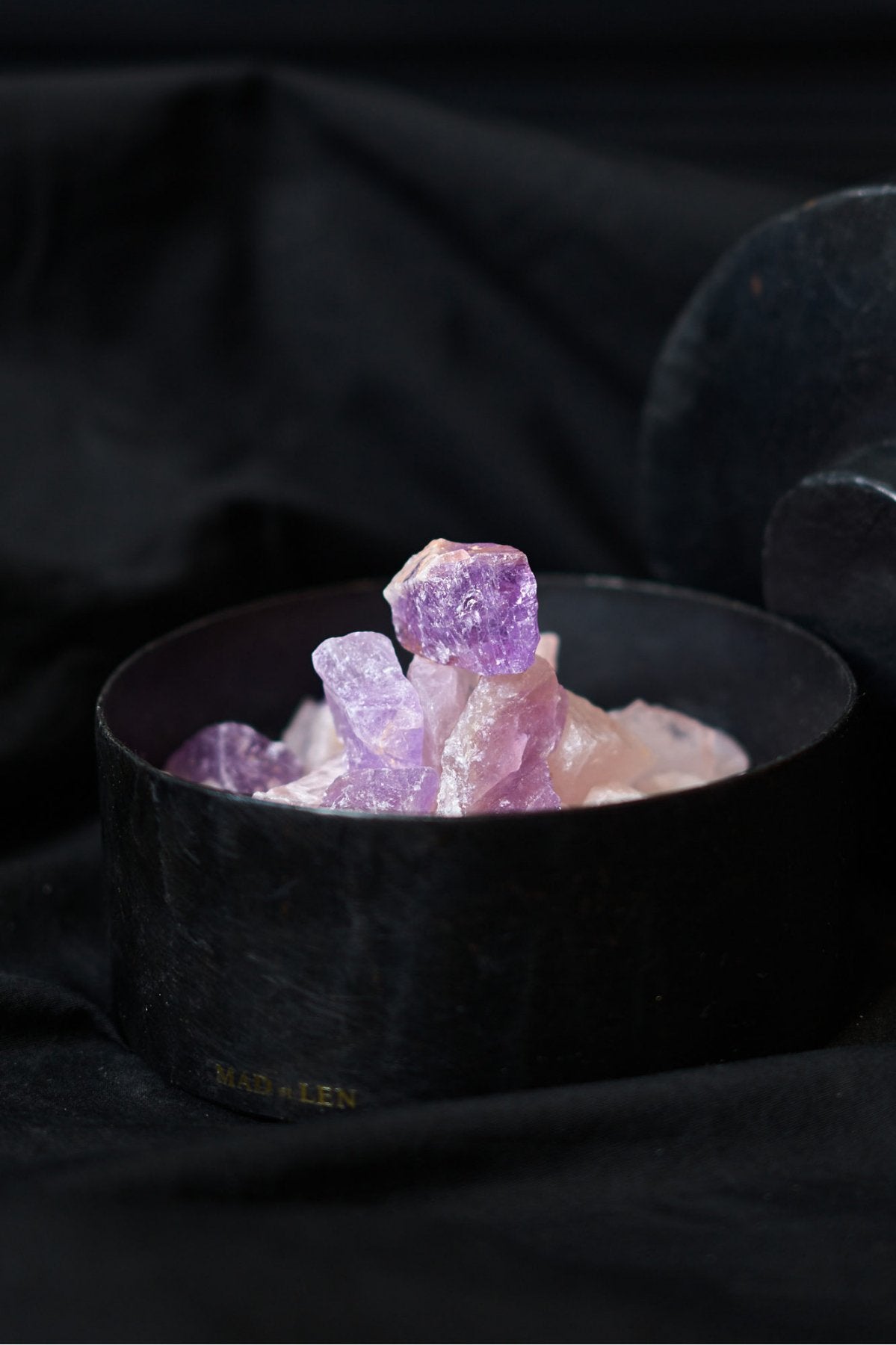 Flat Pot Pourri TOTEM ROSE medium - amethyst , rose quartz